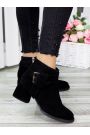 Черевики ботильйони жіночі замшеві чорні Ella 7308-28