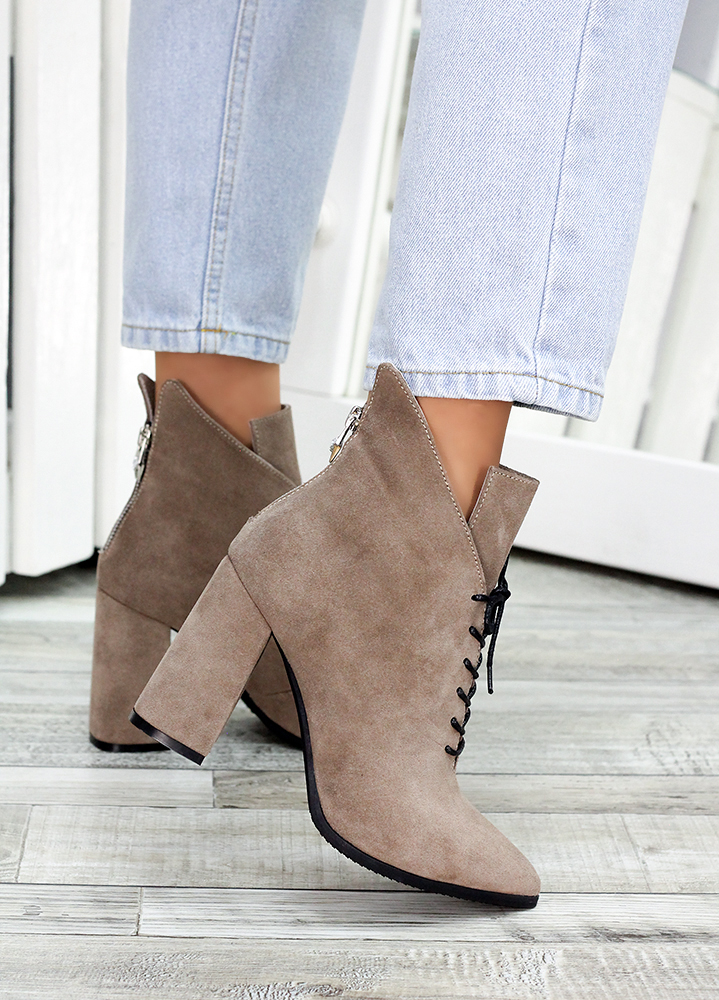 Черевики ботильйони жіночі замшеві латте Женева 7189-28