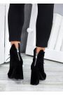 Черевики ботильйони жіночі замша чорні Женева 7190-28