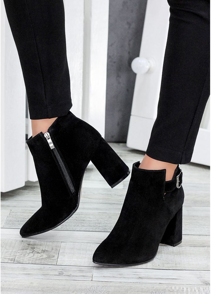 Ботинки ботильоны женские замша черные Sollo 7760-28