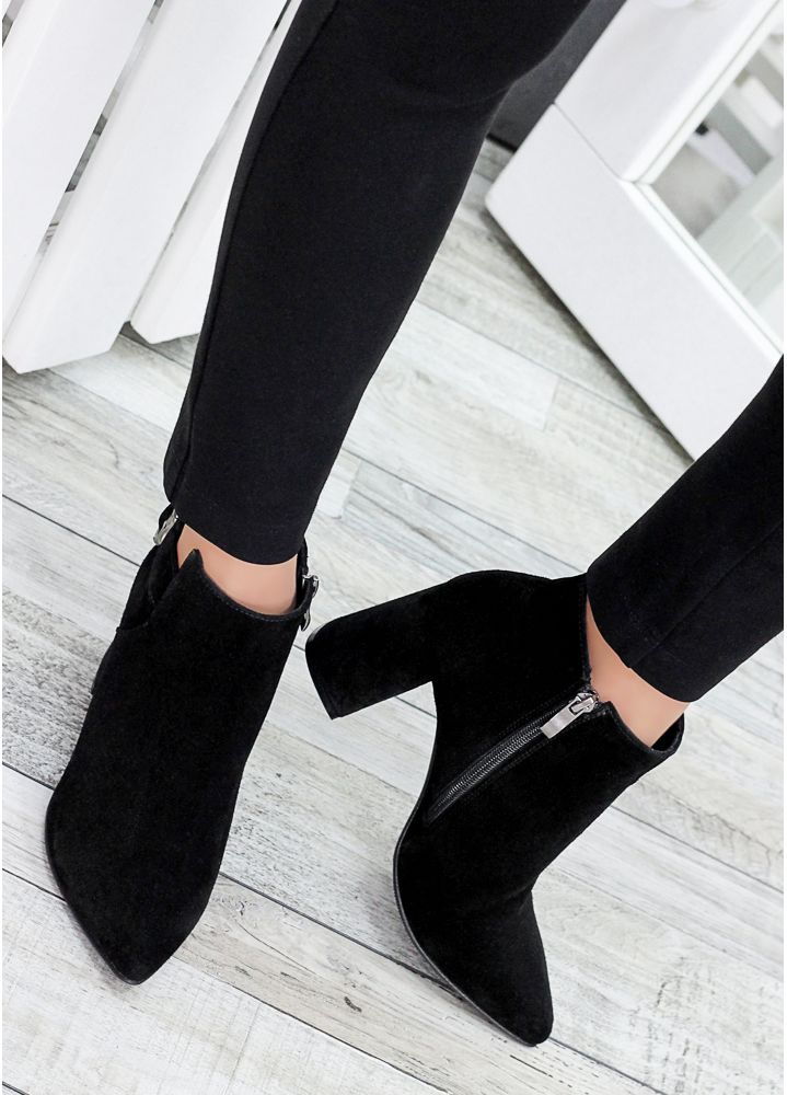 Ботинки ботильоны женские замша черные Sollo 7760-28