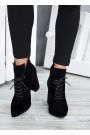 Черевики ботильйони жіночі замша чорні Женева 7190-28