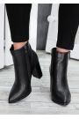 Черевики ботильйони жіночі шкіра чорні Шанталь 6424-28
