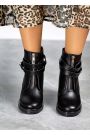 Черевики ботильйони жіночі шкіряні чорні Злата 8035-28