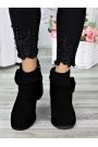Черевики ботильйони жіночі замшеві чорні Ella 7308-28