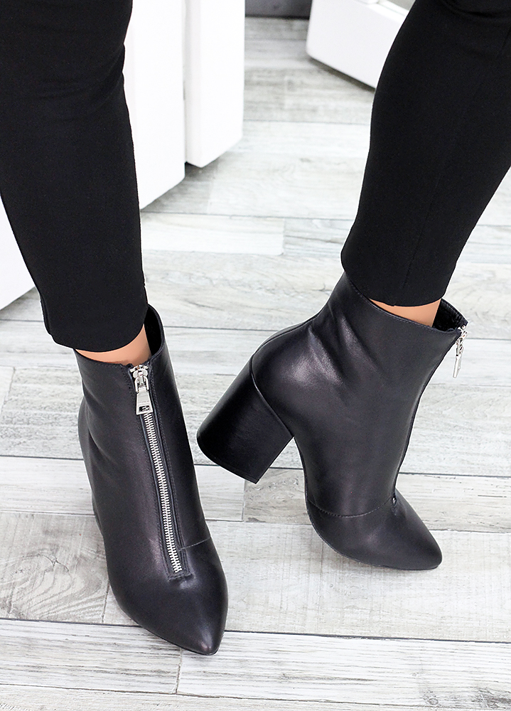 Черевики ботильйони жіночі шкіра чорні Ванесса 7518-28