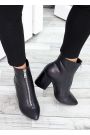 Черевики ботильйони жіночі шкіра чорні Ванесса 7518-28