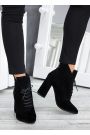 Черевики ботильйони жіночі замша чорні Женева 7190-28