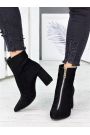 Черевики ботильйони жіночі замша чорні Ванесса 7218-28