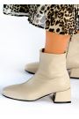 Ботинки ботильоны женские кожаные бежевые  7916-28