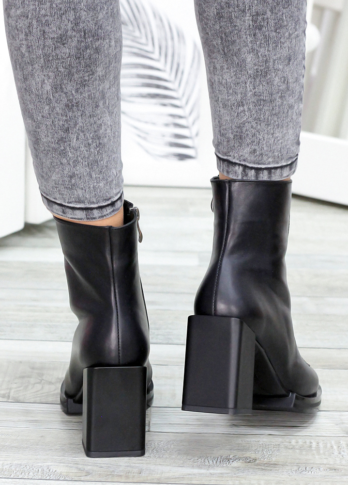 Ботинки ботильоны женские кожаные черные Kristi 7194-28