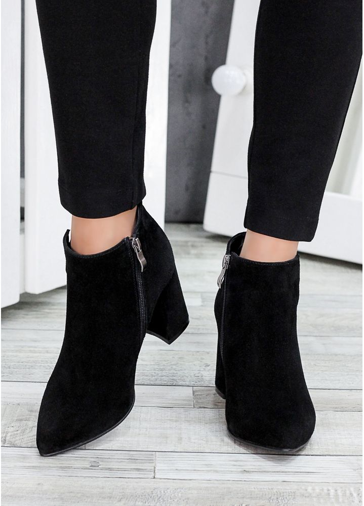 Ботинки ботильоны женские замша черные Sollo 7760-28
