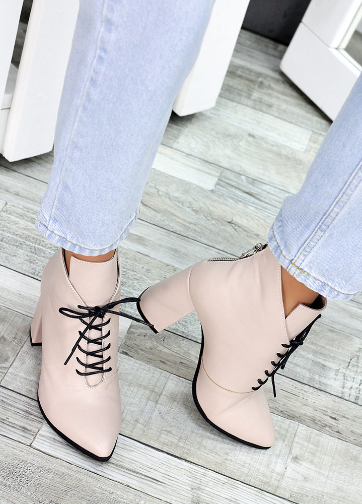 Ботинки ботильоны женские кожаные  латте Женева 7222-28