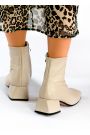 Ботинки ботильоны женские кожаные бежевые  7916-28