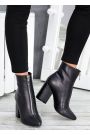Черевики ботильйони жіночі шкіра чорні Ванесса 7518-28