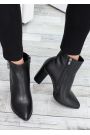 Черевики ботильйони жіночі шкіра чорні Шанталь 6424-28