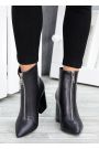 Черевики ботильйони жіночі шкіра чорні Ванесса 7518-28