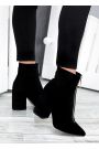Черевики ботильйони жіночі замша чорні Ванесса 7519-28