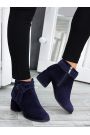 Ботинки ботильоны женские замшевые синие Ella 7501-28