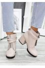 Ботинки ботильоны женские кожаные пудра Злата 7224-28