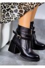 Черевики ботильйони жіночі шкіряні чорні Злата 8035-28