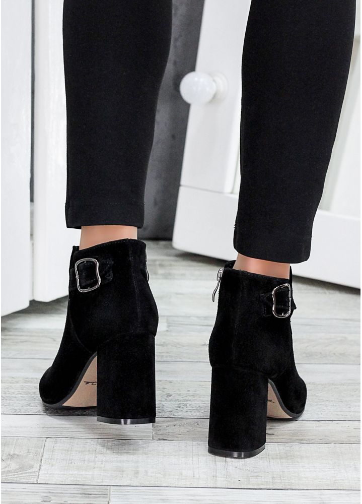 Ботинки ботильоны женские замша черные Sollo 7760-28