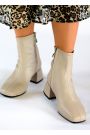 Ботинки ботильоны женские кожаные бежевые  7916-28