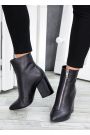 Черевики ботильйони жіночі шкіра чорні Ванесса 7518-28