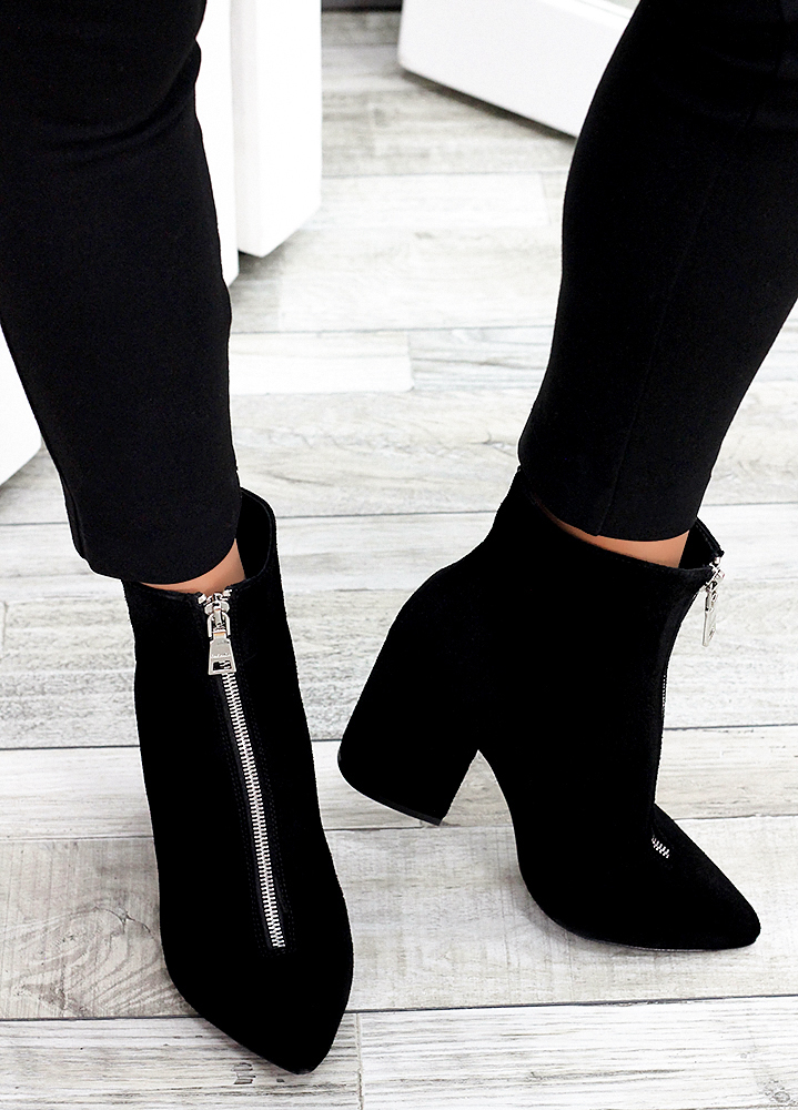 Черевики ботильйони жіночі замша чорні Ванесса 7519-28