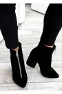 Черевики ботильйони жіночі замша чорні Ванесса 7519-28