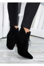 Черевики ботильйони жіночі замша чорні Женева 7190-28