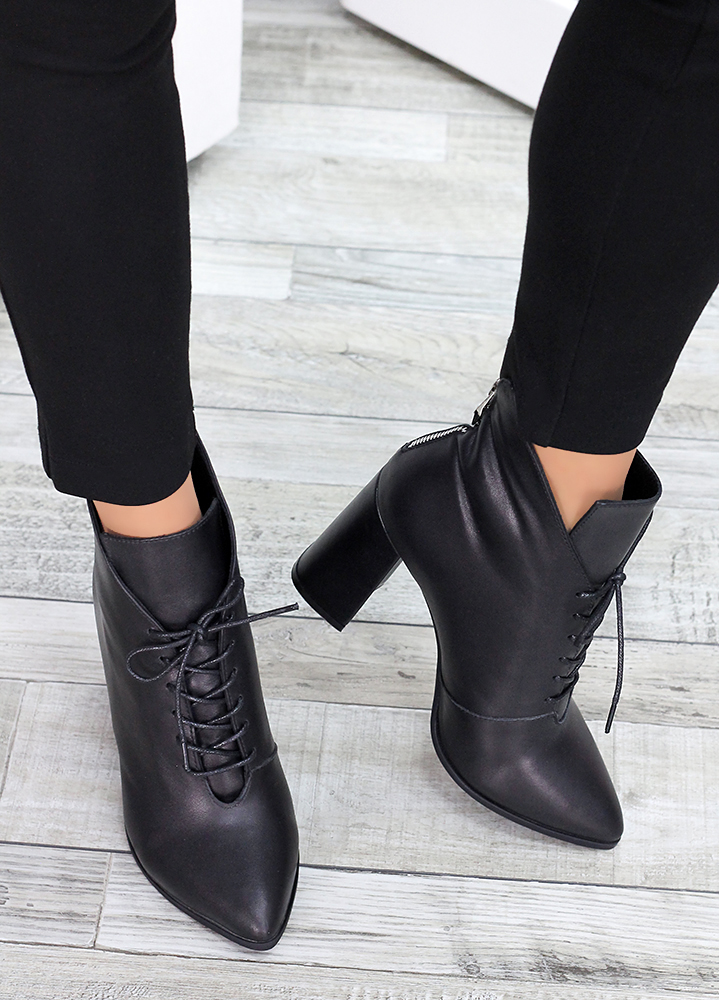 Черевики ботильйони жіночі шкіряні чорні Женева 7159-28