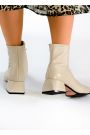 Ботинки ботильоны женские кожаные бежевые  7916-28