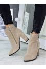 Черевики ботильйони жіночі замша беж Шанталь 7230-28