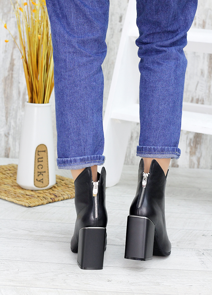 Ботинки ботильоны женские кожа черные Женева 7550-28