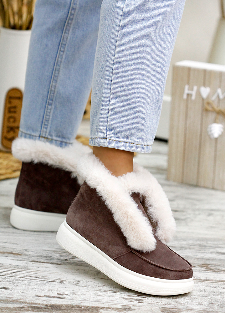 Черевики короткі жіночі замша brown LORO 7815-28