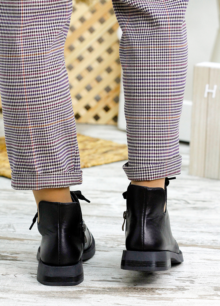 Черевики короткі жіночі шкіряні чорні 7795-28