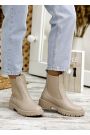 Черевики жіночі шкіряні бежеві з резинкою7803-28