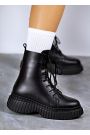 Ботинки берцы женские кожаные черные 8046-28