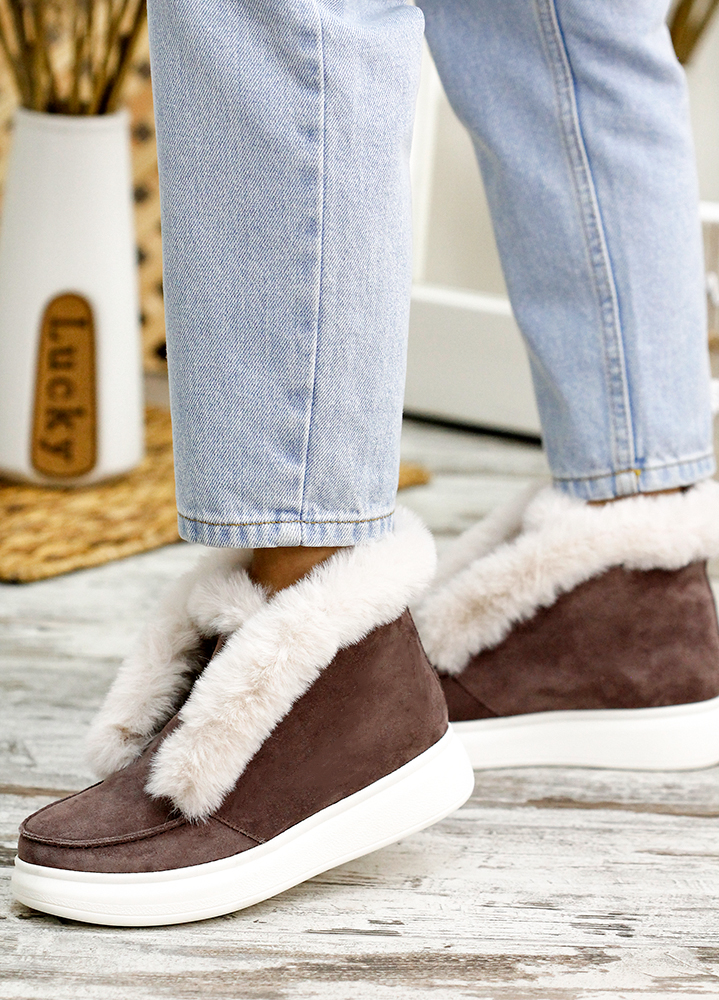 Черевики короткі жіночі замша brown LORO 7815-28