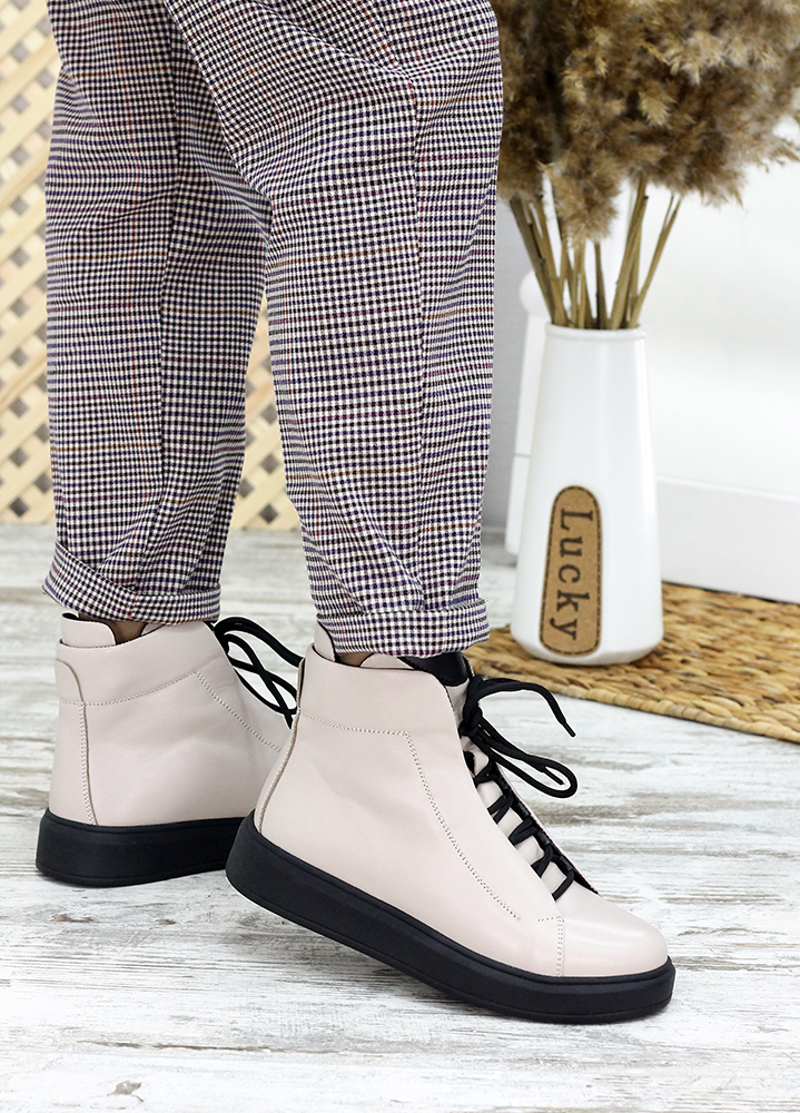 Ботинки женские кожаные бежевые Ultimatum 7656-28