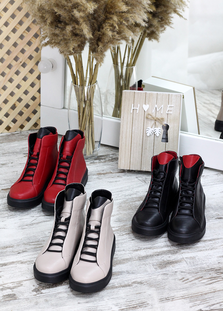 Ботинки женские кожаные бежевые Ultimatum 7656-28