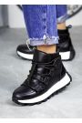 Ботинки женские кожаные черные SPORT 8080-28