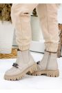 Ботинки женские кожаные бежевые 7872-28