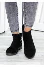 Ботинки короткие женские замшевые черные 7240-28
