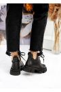 Ботинки короткие женские кожаные черные 8055-28