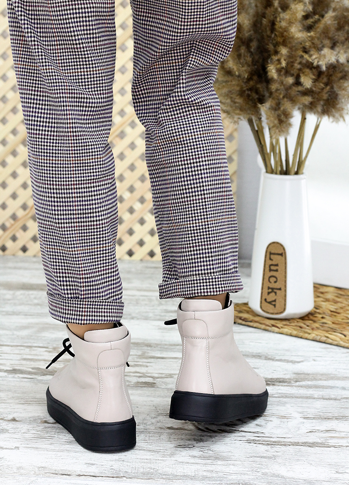 Ботинки женские кожаные бежевые Ultimatum 7656-28