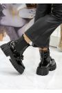 Ботинки женские кожаные черные лаковые 7852-28