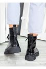 Ботинки берцы женские лак кожа черные 7458-28