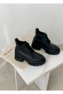 Черевики жіночі шкіряні чорні на підборах 8210-28